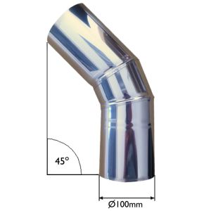 Kolano kwasoodporne ze stali nierdzewnej - 45°